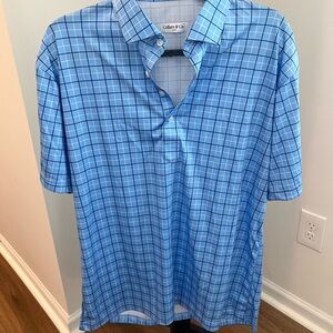 Collars & Co. Men's Blue Plaid Polo Shirt